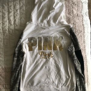 -SOLD- PINK Gold Sequin Hoodie